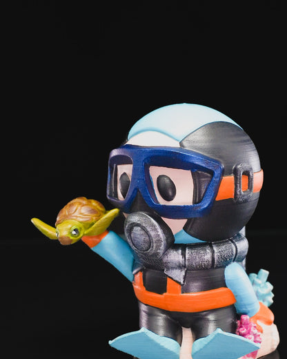 Potápěč Jeremy - 3D omalovánky