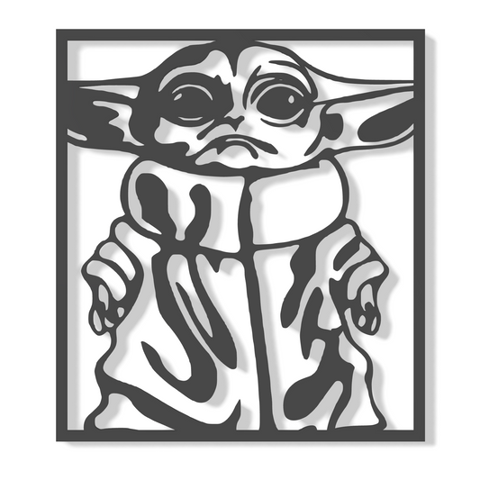 Baby Yoda (Grogu) - silueta na zeď