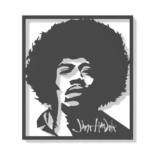 Jimi Hendrix - silueta na zeď