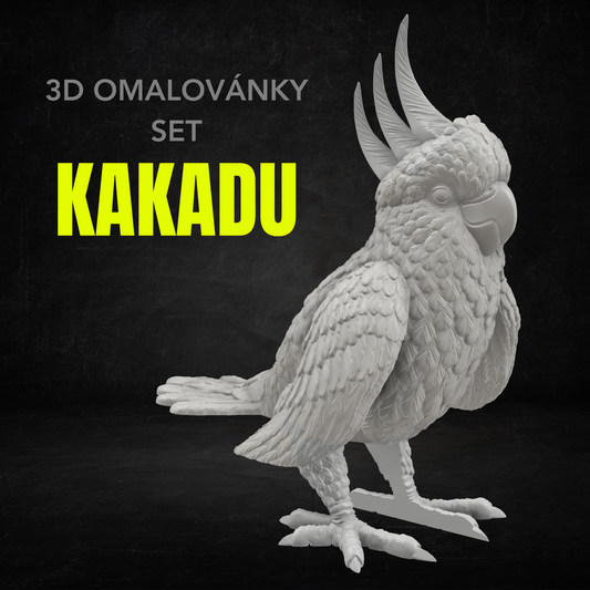 Papoušek kakadu - Set 3D omalovánky