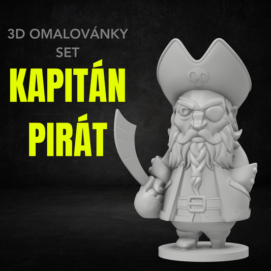 Kapitán Pirát - Set 3D Omalovánky