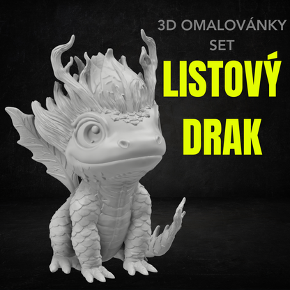 Listový drak - Set 3D omalovánky