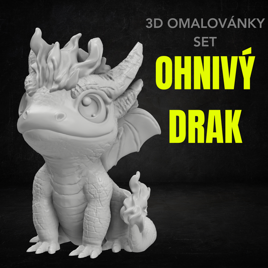Ohnivý drak - Set 3D omalovánky