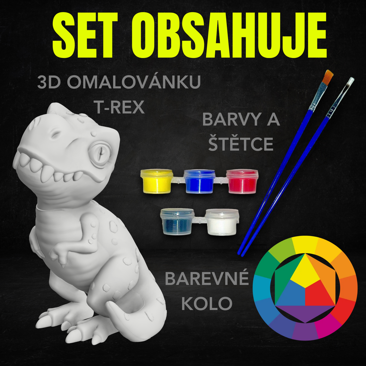 T-Rex - Set 3D omalovánky