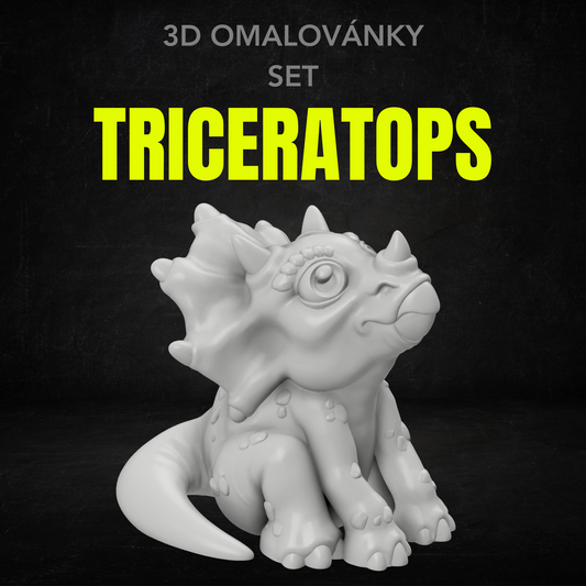 Triceratops - Set 3D omalovánky